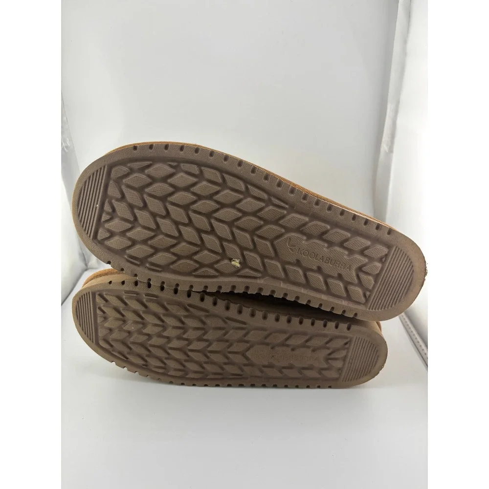 Koolaburra by UGG Victoria Short Suede Fur Lined Boots Chestnut Brown Womens 6